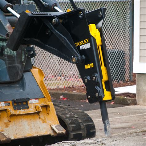 skid steer with concrete breaker and bucket|best skid steer hydraulic breaker.